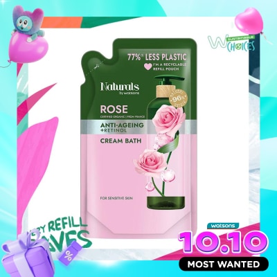 NATURALS BY WATSONS Rose Anti Ageing Cream Bath Refill 490ml image