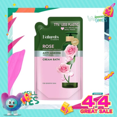 NATURALS BY WATSONS - Rose Anti-Ageing Cream Bath Refill 490ml