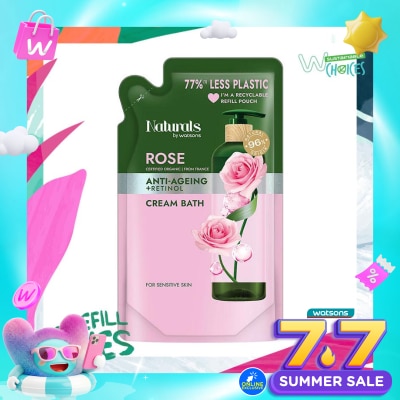 NATURALS BY WATSONS - Rose Anti-Ageing Cream Bath Refill 490ml
