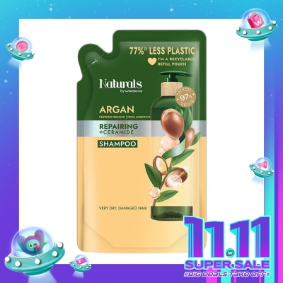 NATURALS BY WATSONS Argan Repairing Shampoo Refill 450ml