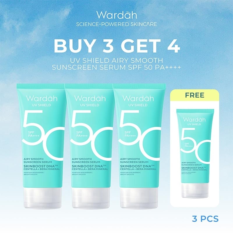 [Buy 3 Get 4] Wardah UV Shield Airy Smooth Sunscreen Serum SPF 50 PA++++ 40ml