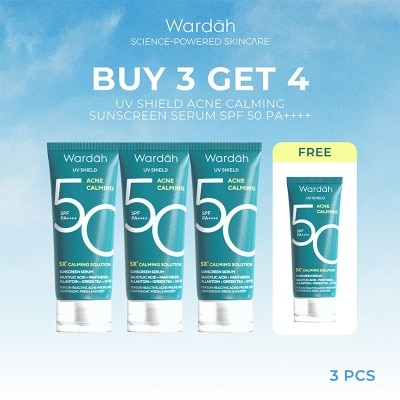 WARDAH [Buy 3 Get 4] Wardah UV Shield Acne Calming Sunscreen Serum SPF 50 PA++++ 45ml