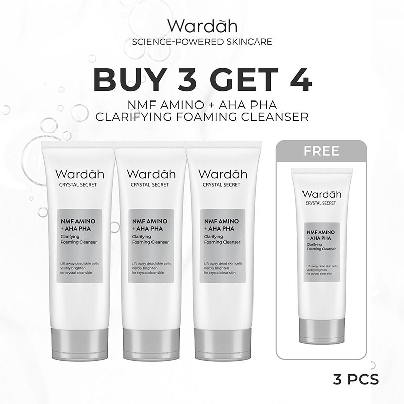 [Buy 3 Get 4] Wardah Crystal Secret Clarifying Foaming Cleanser With Natural AHA+PHA 100ml