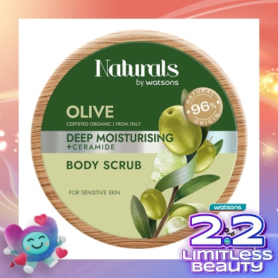 NATURALS BY WATSONS Olive Deep Moisturising Body Scrub 200g