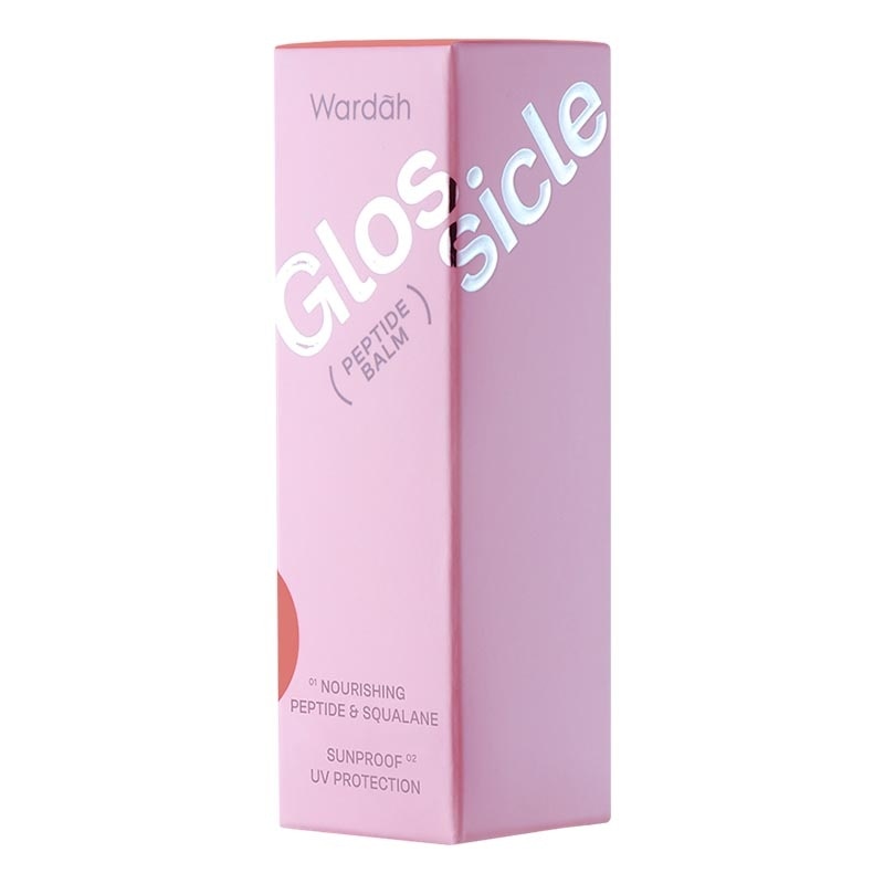 Wardah Glossicle Peptide Balm 01 Sparkling Peach 3.2g