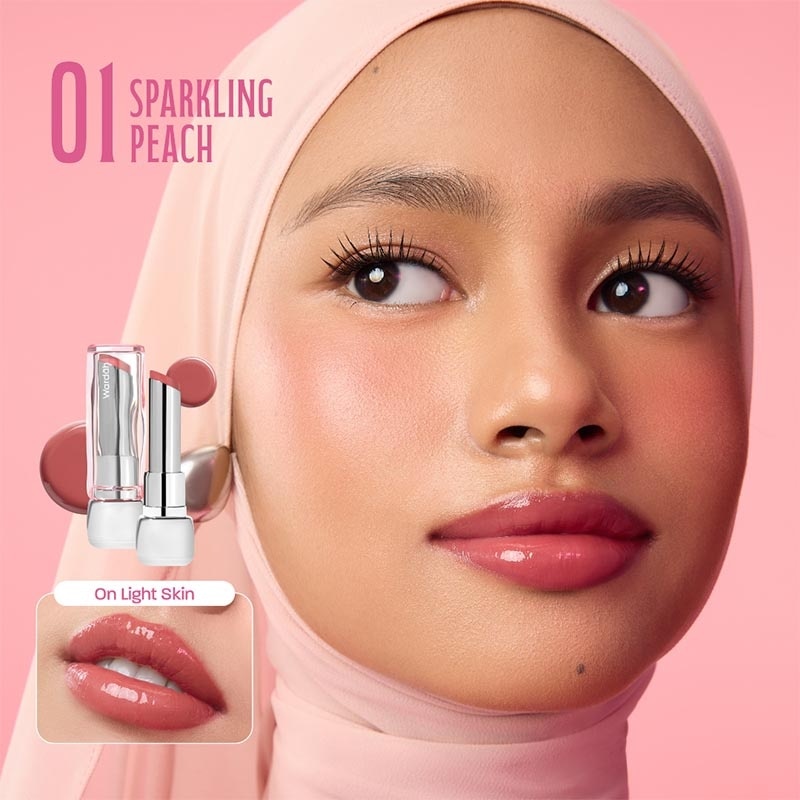 Wardah Glossicle Peptide Balm 01 Sparkling Peach 3.2g
