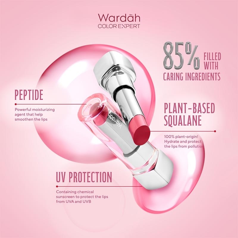 Wardah Glossicle Peptide Balm 01 Sparkling Peach 3.2g