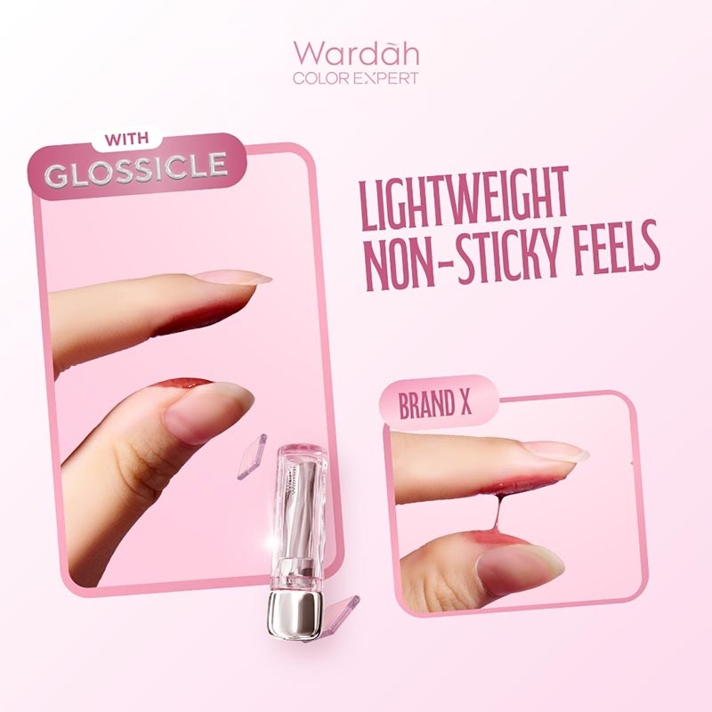 Wardah Glossicle Peptide Balm 01 Sparkling Peach 3.2g