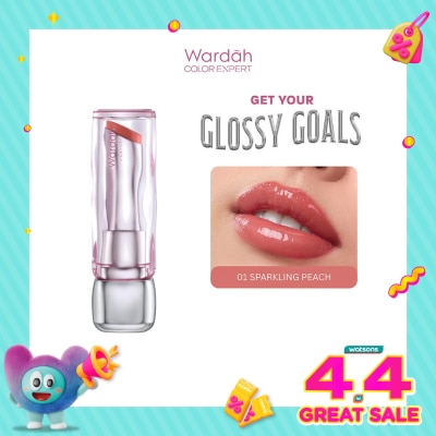WARDAH - Wardah Glossicle Peptide Balm 01 Sparkling Peach 3.2g