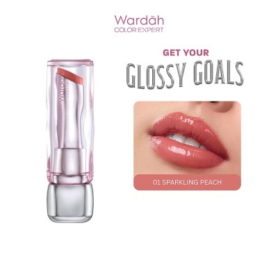 WARDAH Wardah Glossicle Peptide Balm 01 Sparkling Peach 3.2g