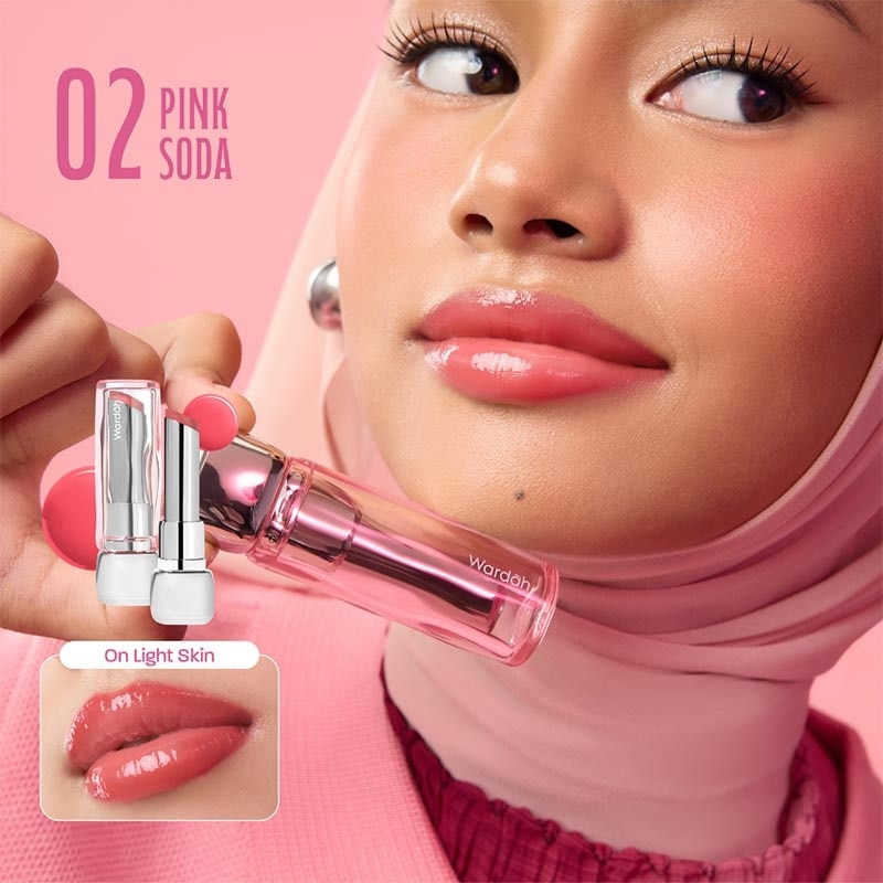 Wardah Glossicle Peptide Balm 02 Pink Soda 3.2g