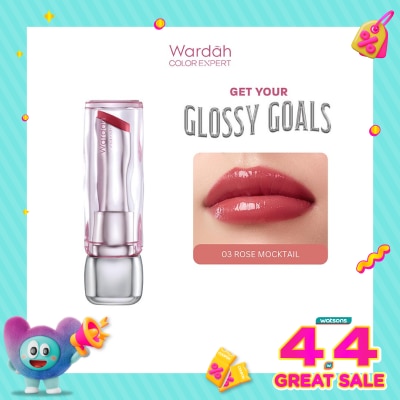 WARDAH - Glossicle Peptide Balm 03 Rose Mocktail 3.2g - Dilengkapi dengan Peptide & UV Filter - Memperkuat Lip Barrier