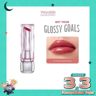WARDAH Glossicle Peptide Balm 03 Rose Mocktail 3.2g - Dilengkapi dengan Peptide & UV Filter - Memperkuat Lip Barrier