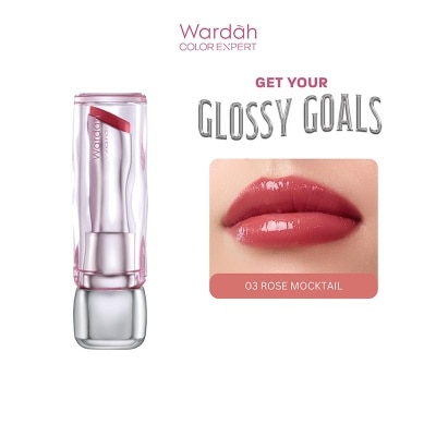 WARDAH Glossicle Peptide Balm 03 Rose Mocktail 3.2g - Dilengkapi dengan Peptide & UV Filter - Memperkuat Lip Barrier