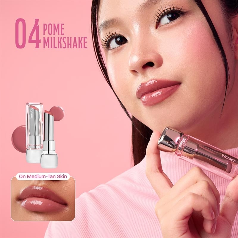 Wardah Glossicle Peptide Balm 04 Pomé Milkshake 3.2g