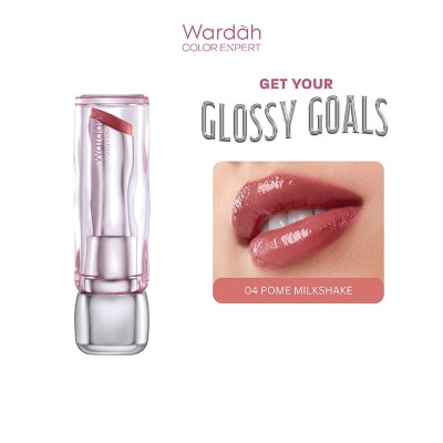 WARDAH Glossicle Peptide Balm 04 Pomé Milkshake 3.2g - Dilengkapi dengan Peptide & UV Filter - Memperkuat Lip Barrier