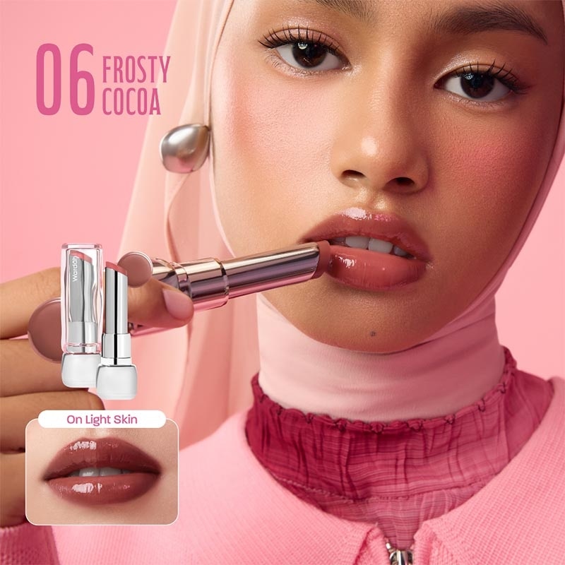 Wardah Glossicle Peptide Balm 06 Frosty Cocoa 3.2g