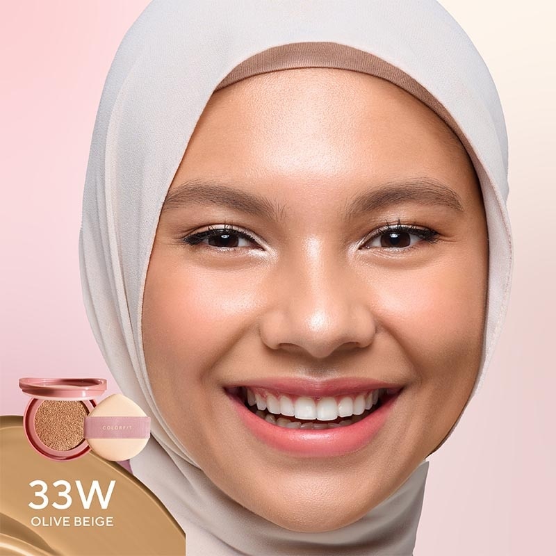 Wardah Refill Colorfit Perfect Glow Cushion 33W Olive Beige 15g - Tahan Lama Hingga 12 Jam Dilengkapi SPF 33 PA+++