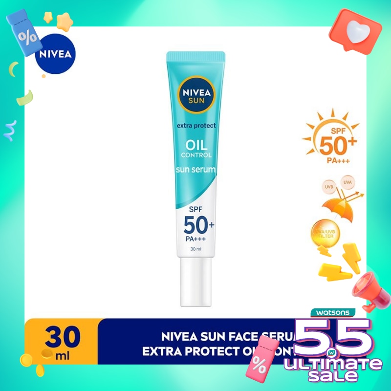 Promo Harga Nivea Sun Face Serum SPF50 Oil Control 30 ml - Watsons