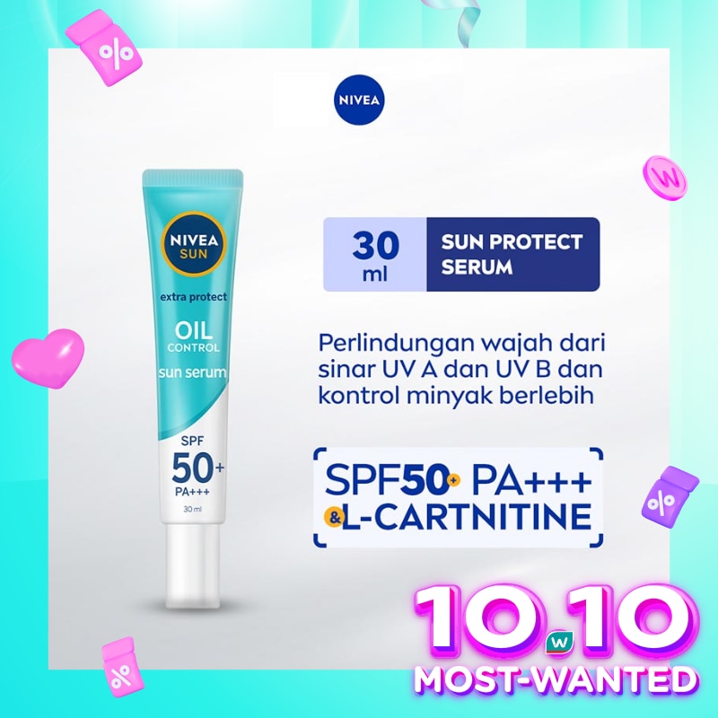 Promo Harga Nivea Sun Face Serum SPF50 Oil Control 30 ml - Watsons