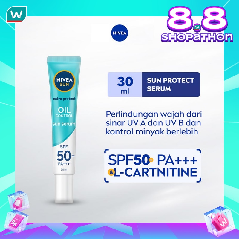 Promo Harga Nivea Sun Face Serum SPF50 Oil Control 30 ml - Watsons