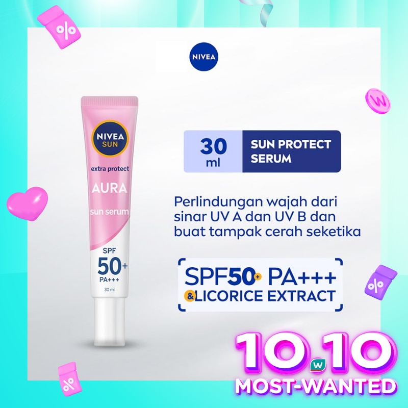 Promo Harga Nivea Sun Face Serum SPF50 Instant Aura 30 ml - Watsons