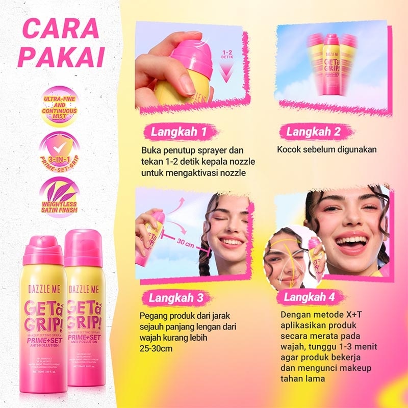 Get A Grip! Makeup Setting Spray Prime+Set Anti-Pollution 50 ml