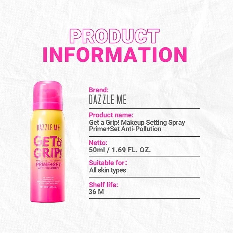 Get A Grip! Makeup Setting Spray Prime+Set Anti-Pollution 50 ml