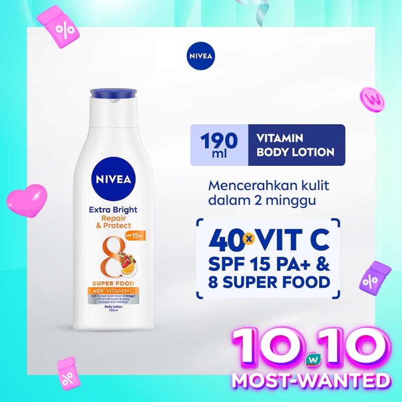 Promo Harga Nivea Body Lotion Extra White  Repair & Protect 200 ml - Watsons