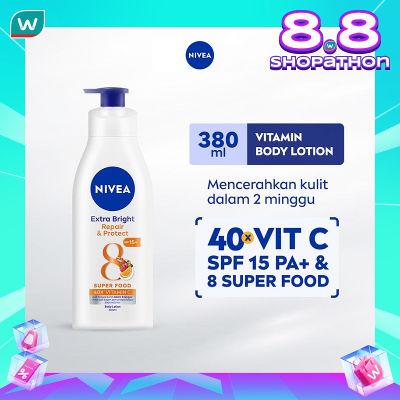 Promo Harga Nivea Body Lotion Extra White  Repair & Protect 400 ml - Watsons