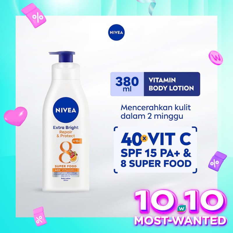 Promo Harga Nivea Body Lotion Extra White  Repair & Protect 400 ml - Watsons