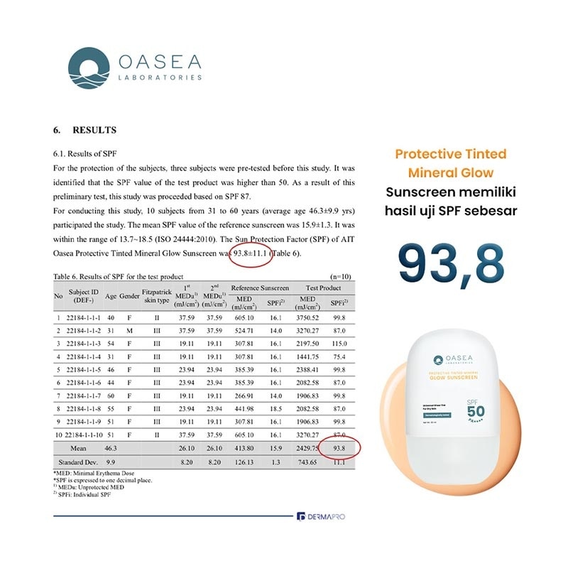 Oasea Protective Tinted Mineral Glow Sunscreen 30ml