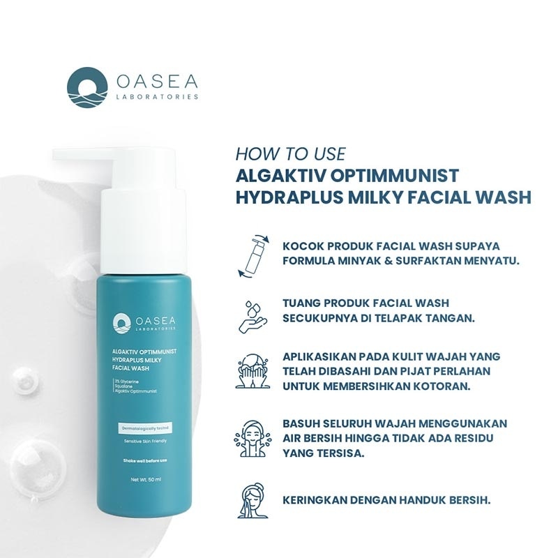 Oasea Algaktiv Optimmunist Hydraplus Milky Facial Wash 50ml