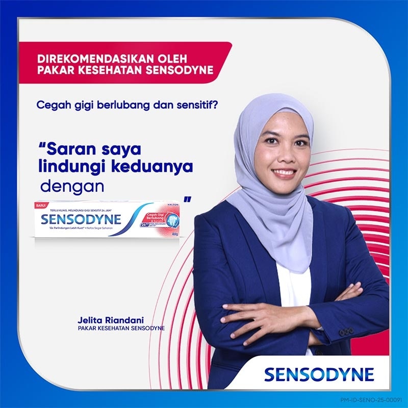 Sensodyne Toothpaste Cavity Sensitive 80g - Pasta Gigi Cegah Gigi Berlubang & Sensitif