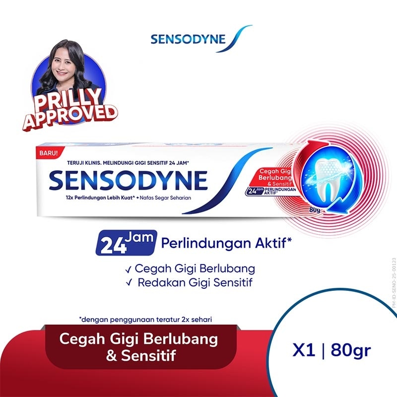 Sensodyne Toothpaste Cavity Sensitive 80g - Pasta Gigi Cegah Gigi Berlubang & Sensitif
