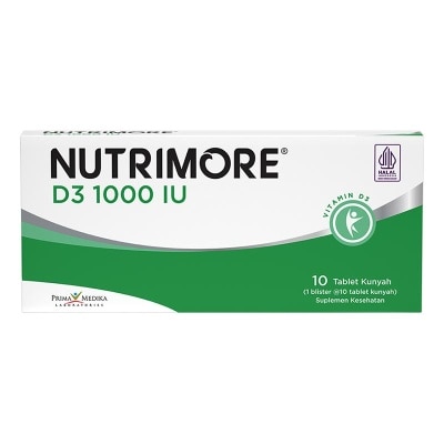NUTRIMORE D3 1000 IU Chewable Tablet 10'S