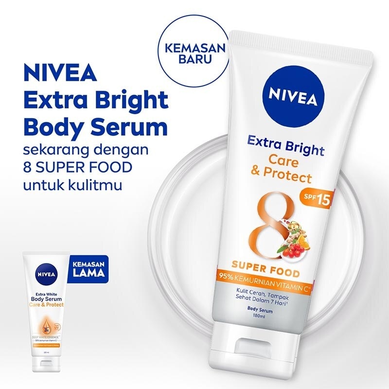 Nivea Extra Bright Body Serum Care & Protect 180mL