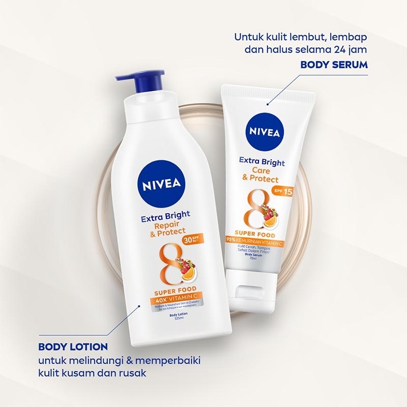 Nivea Extra Bright Body Serum Care & Protect 180mL