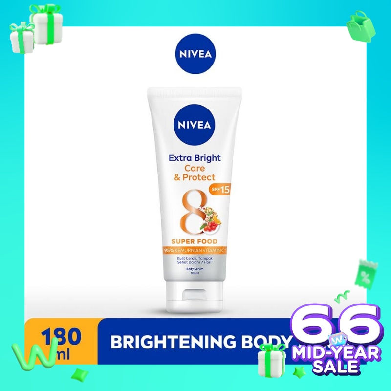 Promo Harga Nivea Body Serum Extra White Care & Protect 180 ml - Watsons