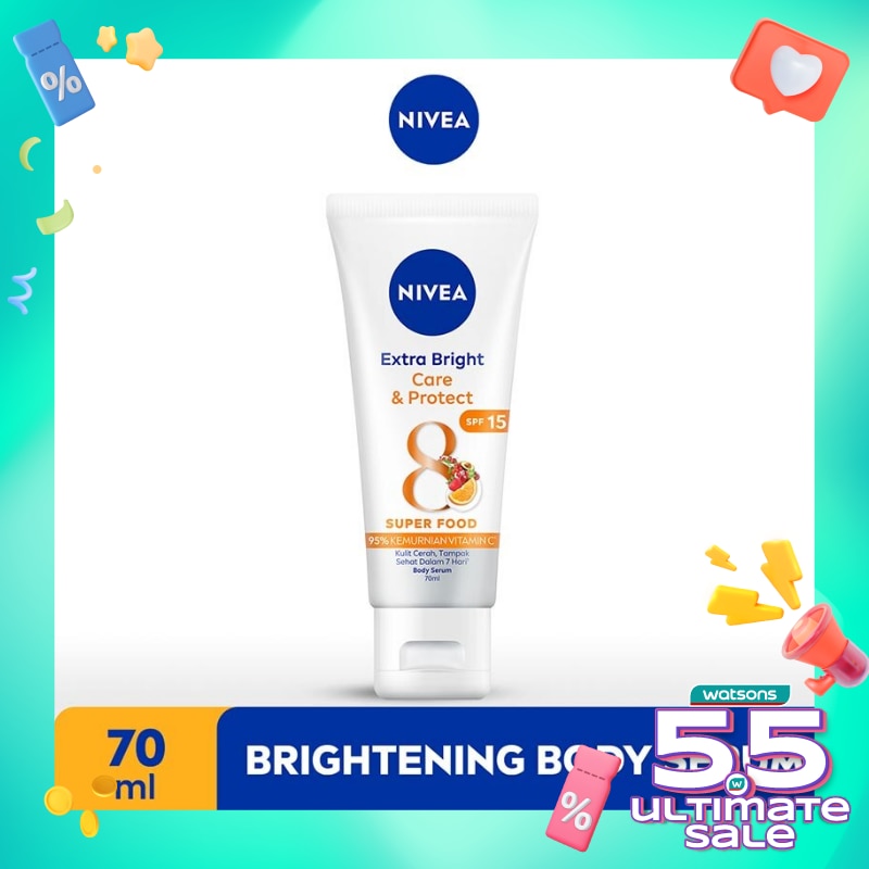 Promo Harga Nivea Body Serum Extra White Care & Protect 70 ml - Watsons