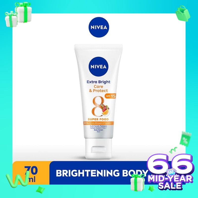 Promo Harga Nivea Body Serum Extra White Care & Protect 70 ml - Watsons