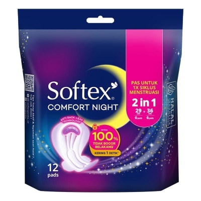 Softex Comfort Night 2in1 12'S - Pembalut Malam