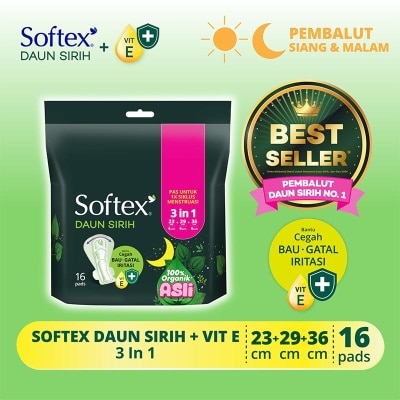 Softex Daun Sirih + Vitamin E 3 in 1 16'S