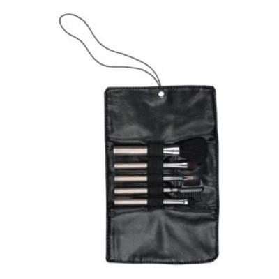 QVS kuas makeup Qvs 10-1504 essential cosmetic brush kit + pouch