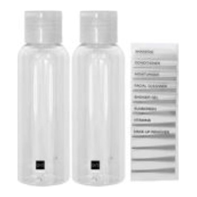 QVS 10-1253 2 flip top travel bottles 100ml
