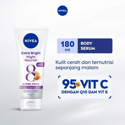 Nivea Body Serum Extra Bright Night Nourish 180mL