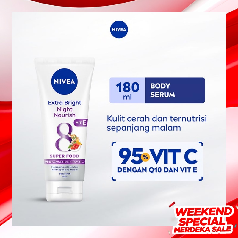 Nivea Body Serum Extra Bright Night Nourish 180mL