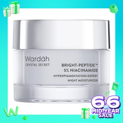 WARDAH Wardah Crystal Secret Bright-Peptide™ 5% Niacinamide Hyperpigmentation Expert Night Moisturizer 30g