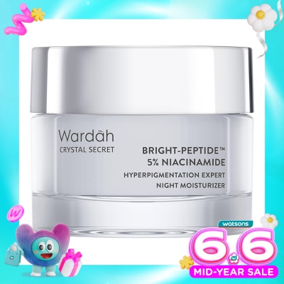 WARDAH - Wardah Crystal Secret Bright-Peptide™ 5% Niacinamide Hyperpigmentation Expert Night Moisturizer 30g