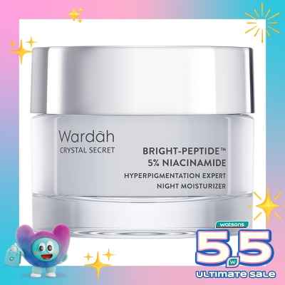 WARDAH - Wardah Crystal Secret Bright-Peptide™ 5% Niacinamide Hyperpigmentation Expert Night Moisturizer 30g